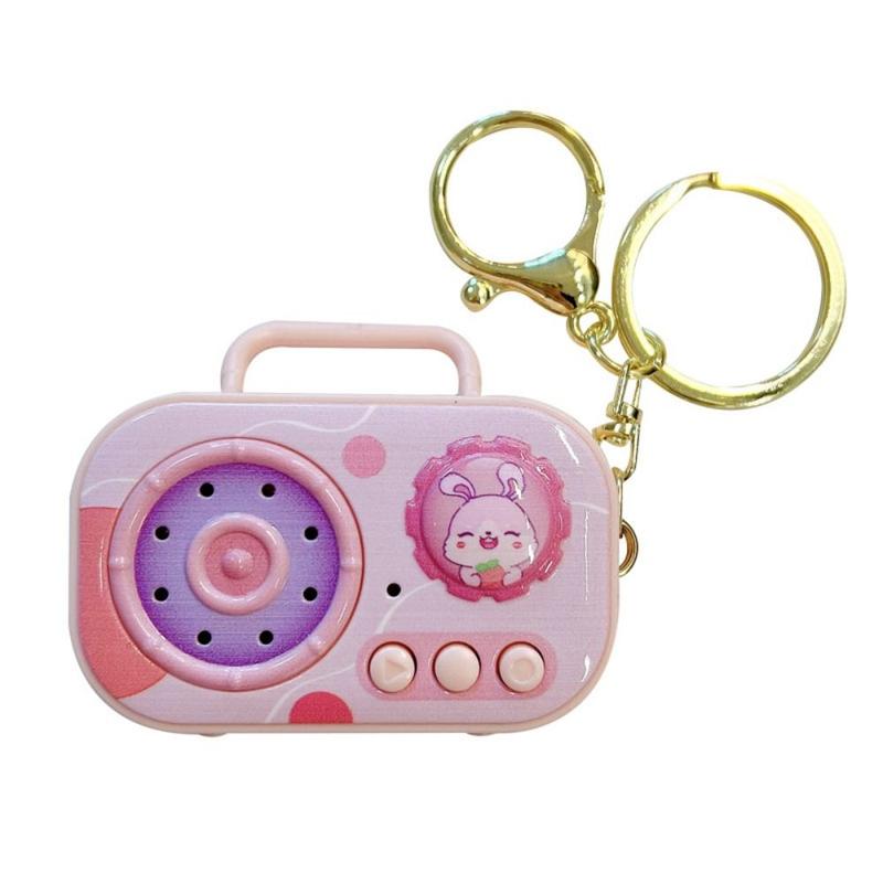 Retro Sound Keychain Móc Khóa Ghi Âm Máy nghe nhạc mini, Máy ghi âm có thể thay đổi giọng nói âm nhạc, Móc khóa băng ghi âm Cassette, với băng ghi âm Cổ Điển âm nhạc, có thể ghi lại, Động vật hoạt hình, Mặt dây chuyền hộp nhạc, Mặt dây chuyền ba lô 7