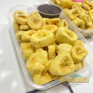 Pisang Crunchy BAYNANA Coklat Lumer kemasan box 500 ML