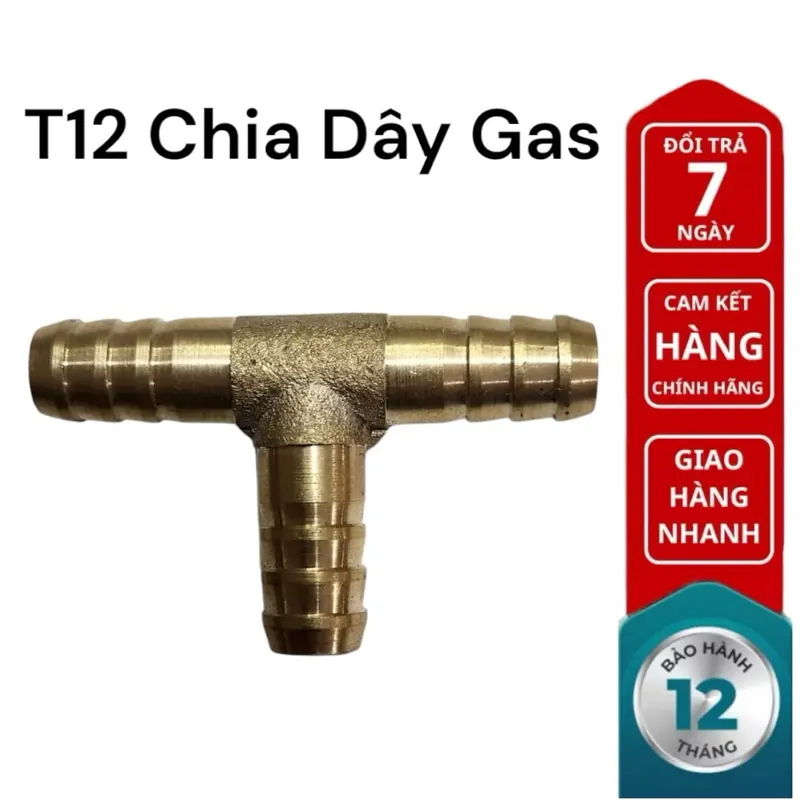 Chữ T (12mm) Đồng Nối Bình Gas Với 2 Bếp/ Kết nối 1 van gas chia ra 2 bếp gas