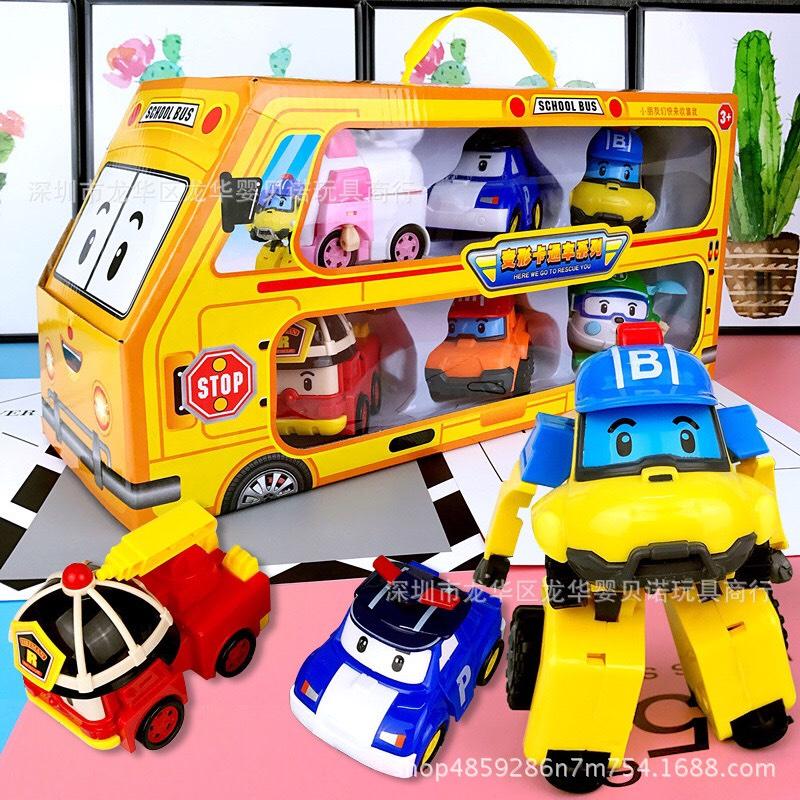  Hộp lớn 6 xe Poli biến hình dễ thương - Hoạt hình Poli và những người bạn - Smart Baby 