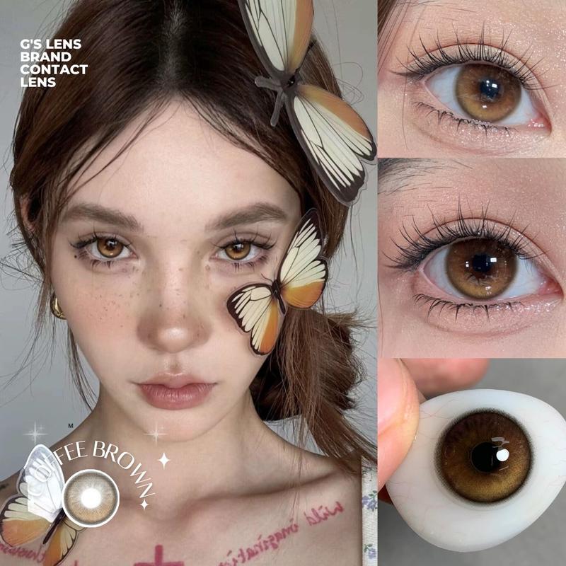  Kính áp tròng Gtrendy COFFEE BROWN lens 6 tháng Size 14.2mm Có 0-8 Độ Cận  LENS NỘI ĐỊA TRUNG  