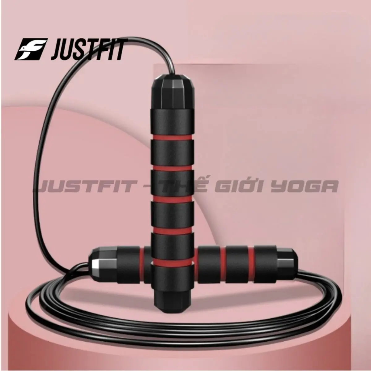 Dây nhảy JUSTFIT tập thể dục tại nhà có dây lõi thép xịn có tạ dài 3m Cao Su