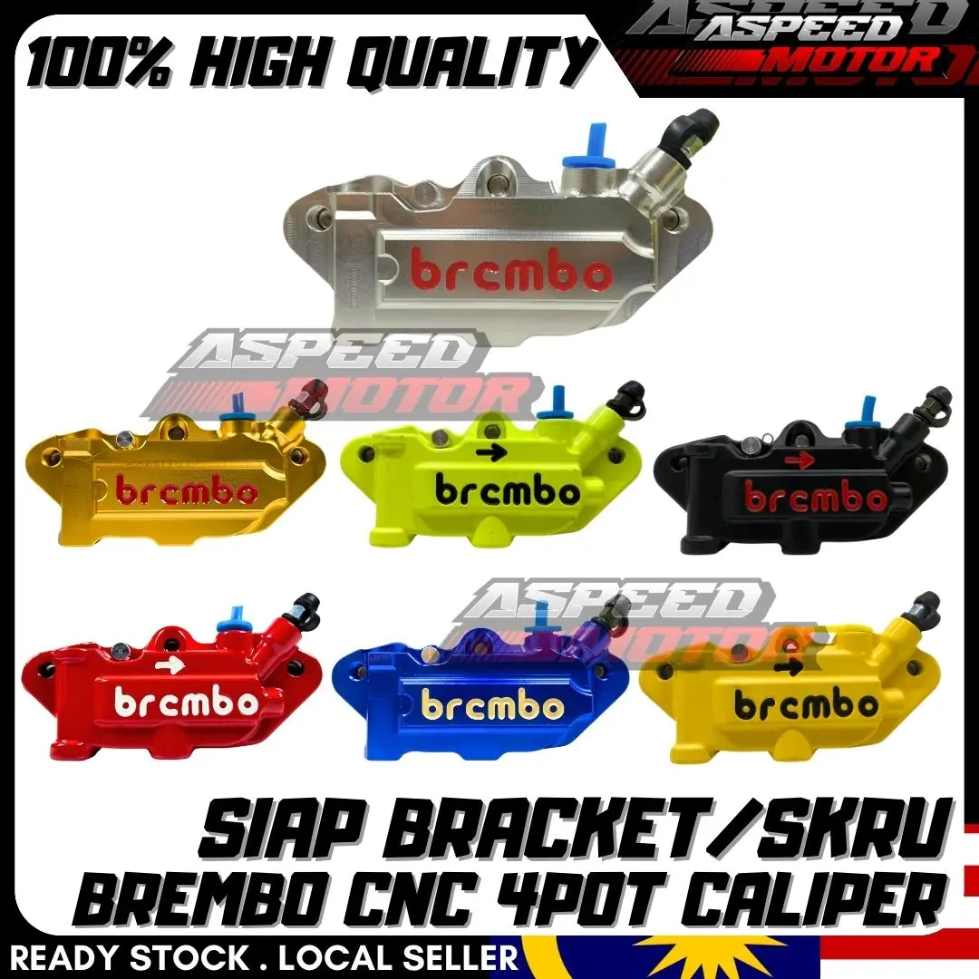 BREMBO CNC 4POT CALIPER PUMP SIAP BRACKET DEPAN FRONT MINI 4POT M3 M4 M5 GSX K50 GP4 Y15ZR Y LC5S LC4S W125 W110 RS150