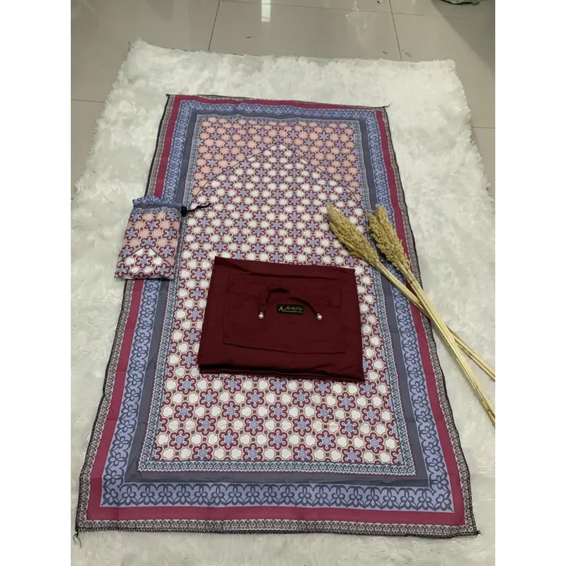 Full Set Mukena + Sajadah Jamila Dewasa Travel Series Katun Polos Renda Arbifa  Muslim 7