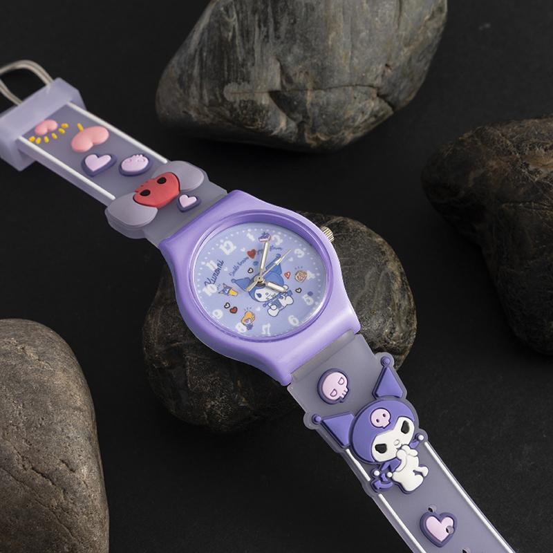 Product Introduction of Đồng Hồ Đeo Tay Trẻ Em, Họa Tiết 3D Sanrio, Cinnamoro Hello Kitty, Đồng Hồ Thạch Anh Chống Nước, Kuromi, Dây Đeo Đồng Hồ Silica Gel Hoạt Hình, Thích Hợp Làm Quà Tặng Trẻ Em 24