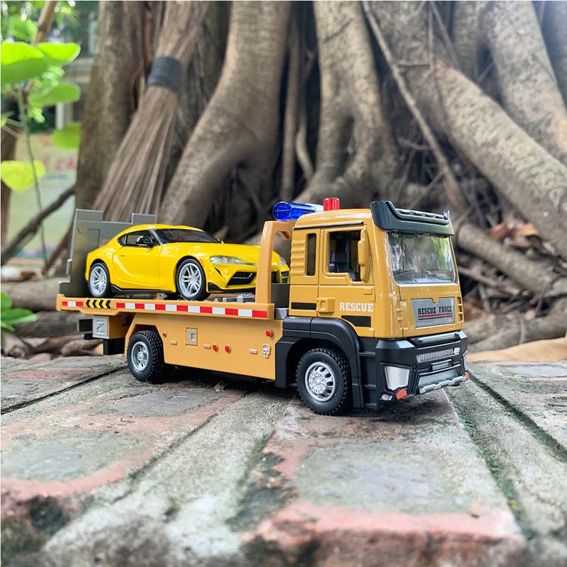  Mô hình xe đầu kéo cứu hộ tỉ lệ 1:32 có đèn cảnh báo âm thanh  lưu ý sản phẩm không bao gồm xe trên thùng  Đồ Chơi Toy 