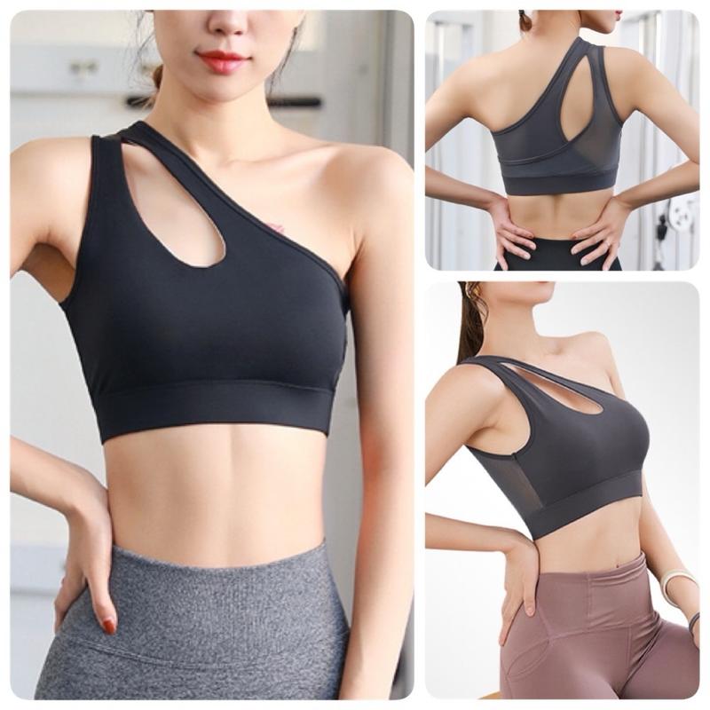 Áo bra lệch vai tập Gym Yoga Aerobic Jumba Sport Chạy bộ có kèm mút