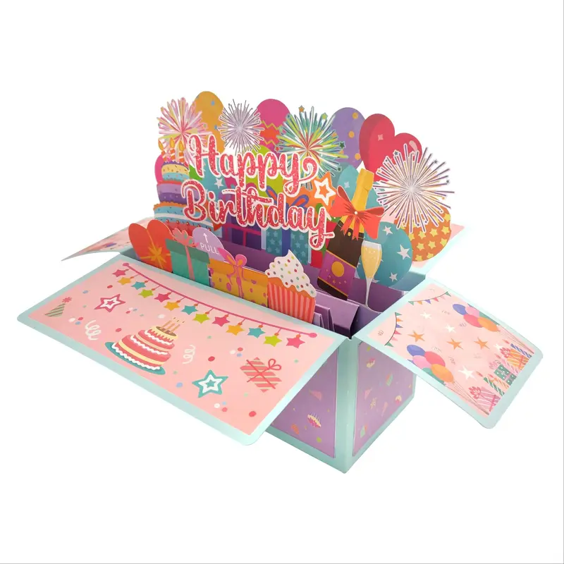 Creative Birthday Money Pull Out Greeting Card Box, 1 Count DIY Money Bag Greeting Card, Birthday Surprise Greeting Card Gift for Family Friends Lovers Classmates 5