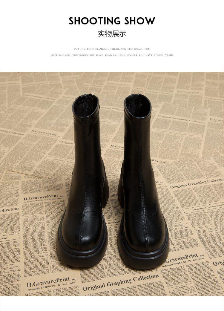 Product Introduction of Platform Martin Boots for Women, New Hot Style for Spring and Autumn, High Heel Ankle Boots, Korean Style Short Boots for Women 14