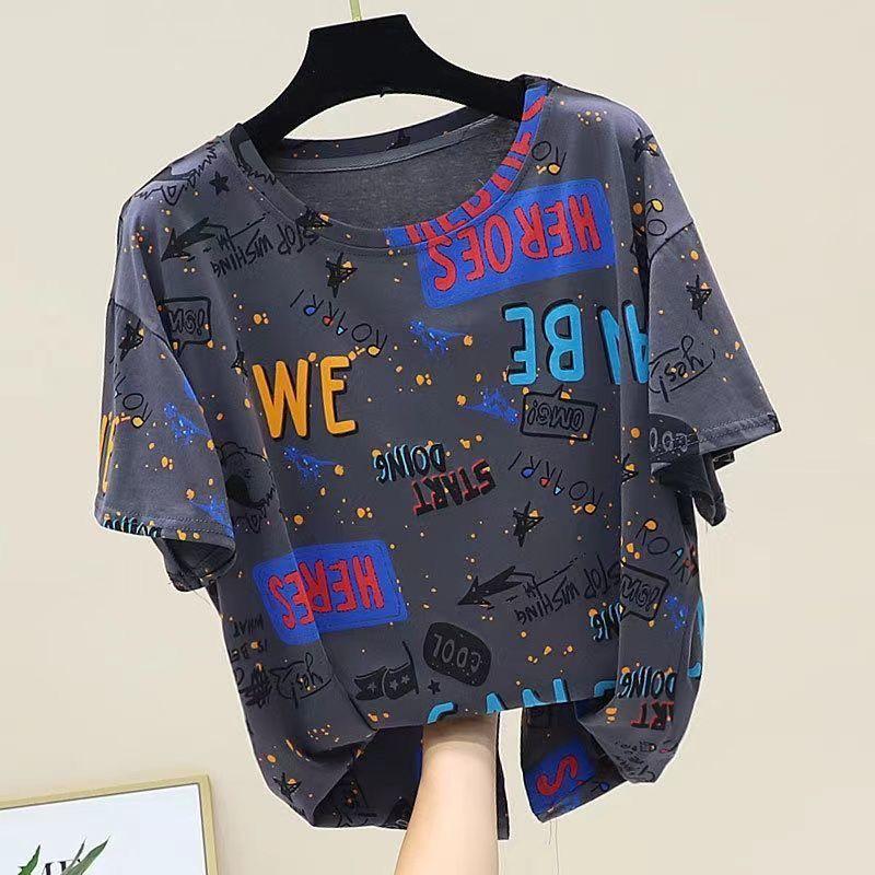 Product Introduction of Áo Thun ngắn Tay Phong Cách Hàn Quốc Mùa Hè Mới, Ngoại Cỡ, Dành Cho Nữ, Dáng Rộng Vừa Vặn, Quần Áo Ngoại Cỡ, Áo Giấu Bụng, [Đánh Giá Tích Cực 1004] 18