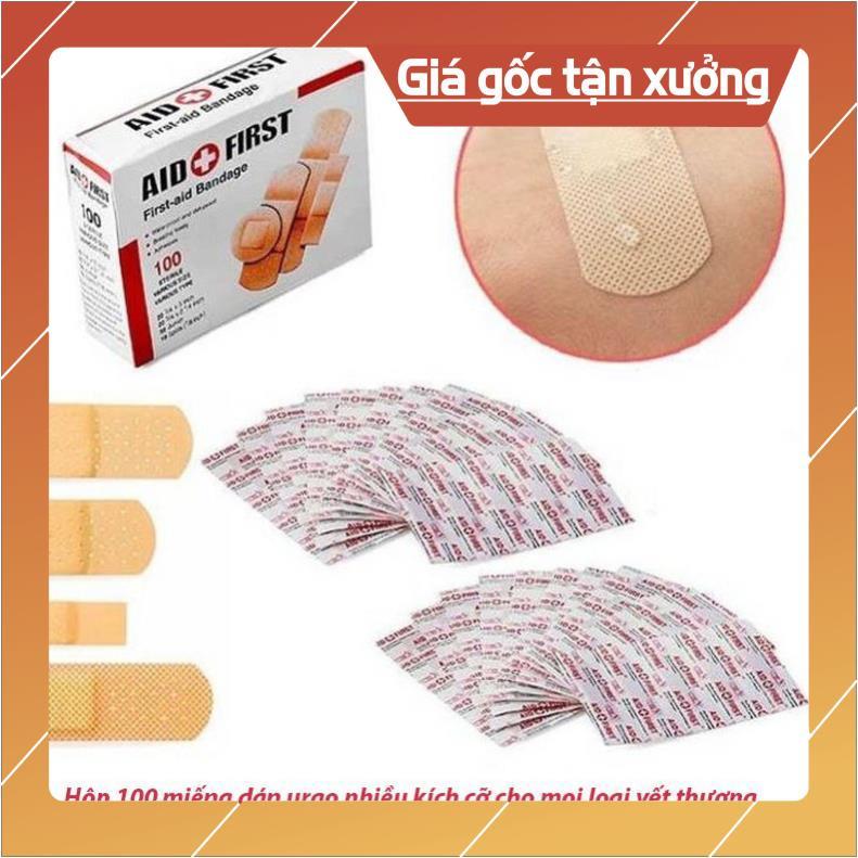 Hộp 100 miếng dán urgo dán vết thương, băng gâu cá nhân
