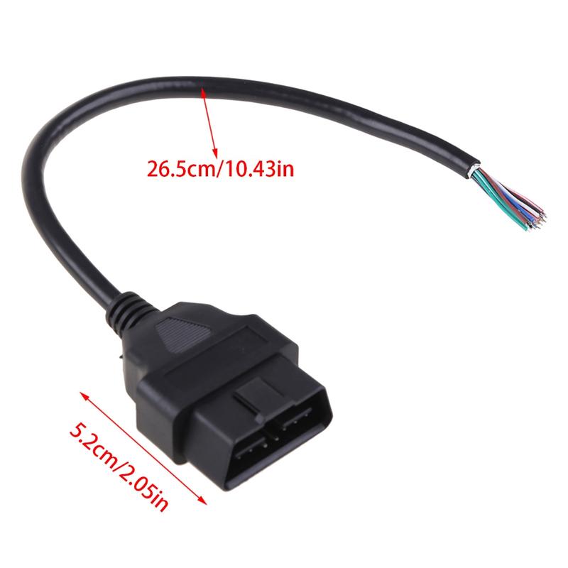 Product Introduction of 30cm OBDII Extension Male Plug Connector Opening Cable Connector For ELM327 Auto Diagnostic Test  Measurement Tools 0