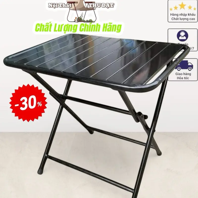 Bàn Camping lá xếp gọn màu đen & màu vàng 0