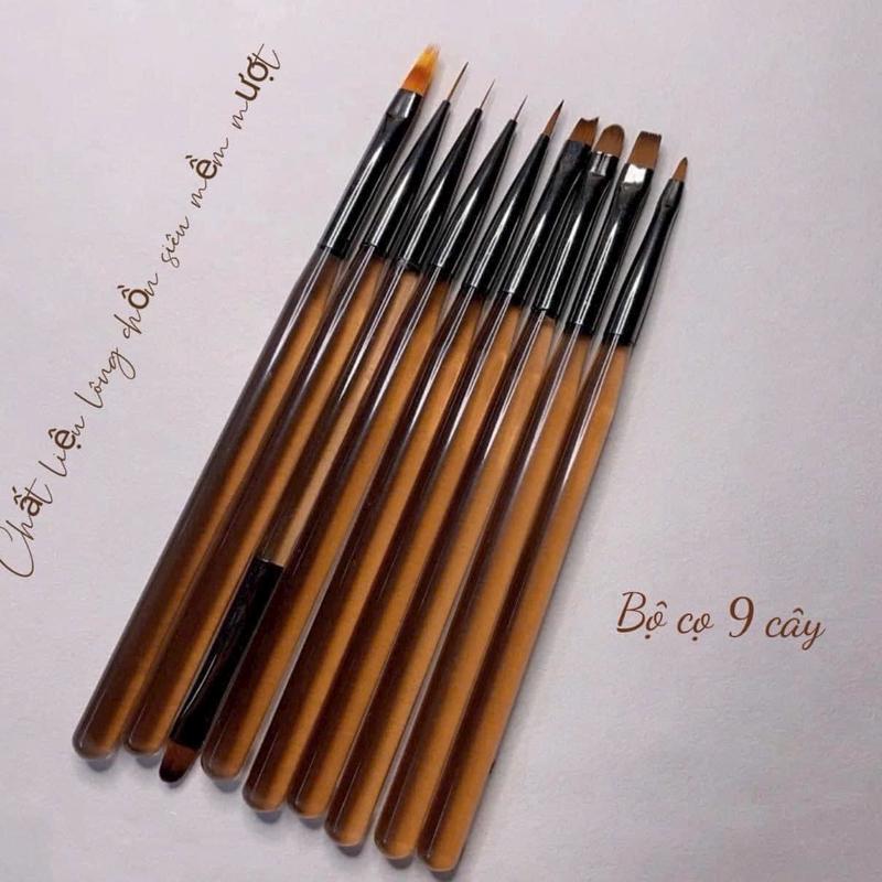 Bộ cọ 9 cây chuyên dụng cho dân làm nail - Thiết kế đặc biệt chất liệu cao cấp - Cosmetic