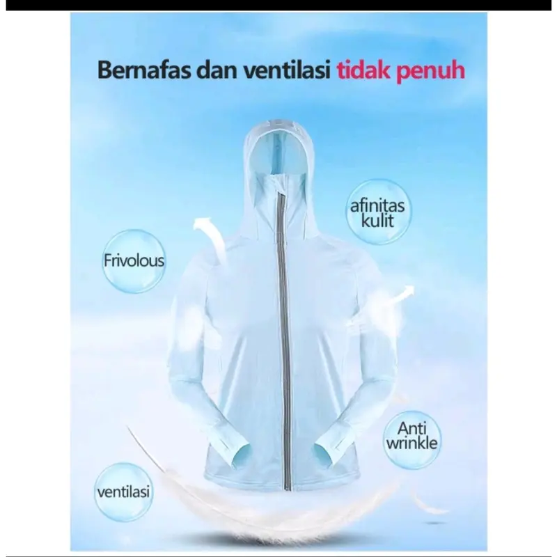 Jaket matahari IMPORT / Hoodie Pelindung UV Anti Air Anti Matahari  JK02 2