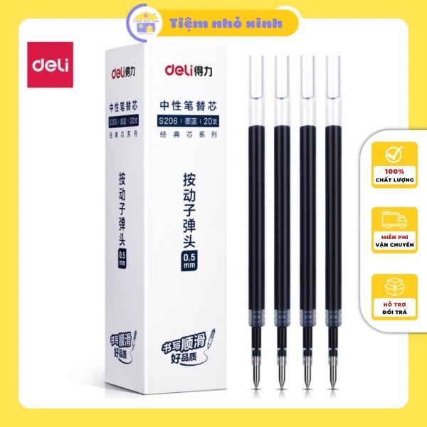   Mực Xanh-Đen-Đỏ  Hộp 20 ngòi DELI S206 thay thế bút Deli Mura Lopet Umei Domi 