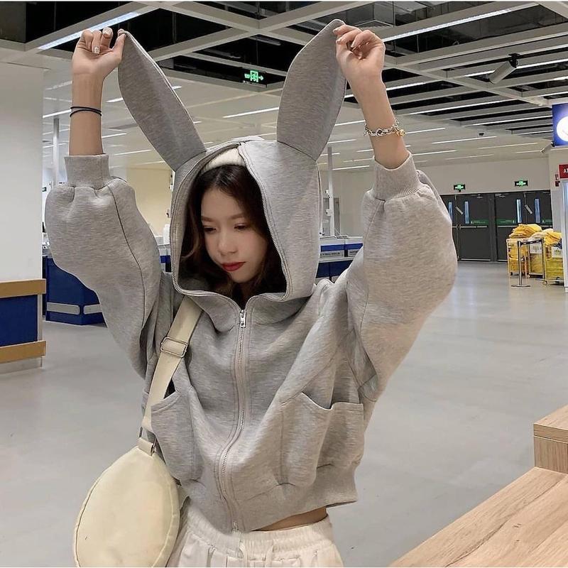 Product Introduction of JAKET WANITA RABIT CROOPE hoodie  gorengan 0