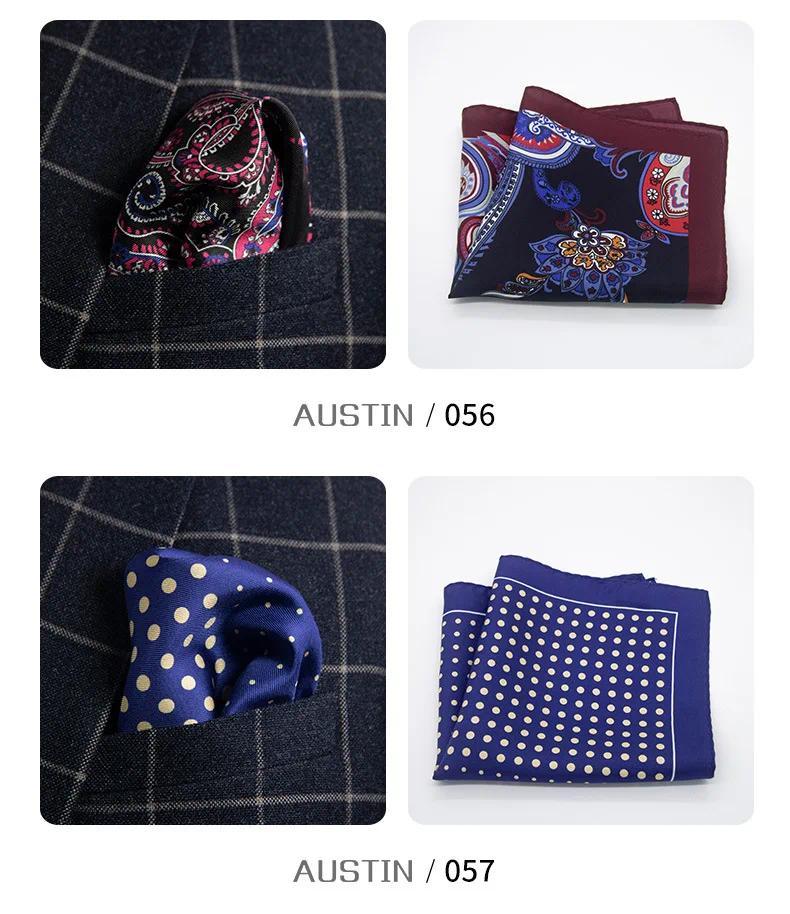 Product Introduction of Men 100% Silk Pocket Square Print Real Satin Small Square Scarf Gentleman Business Suit Shirt Chest Scarf Handkerchief 30*30 Cm 37