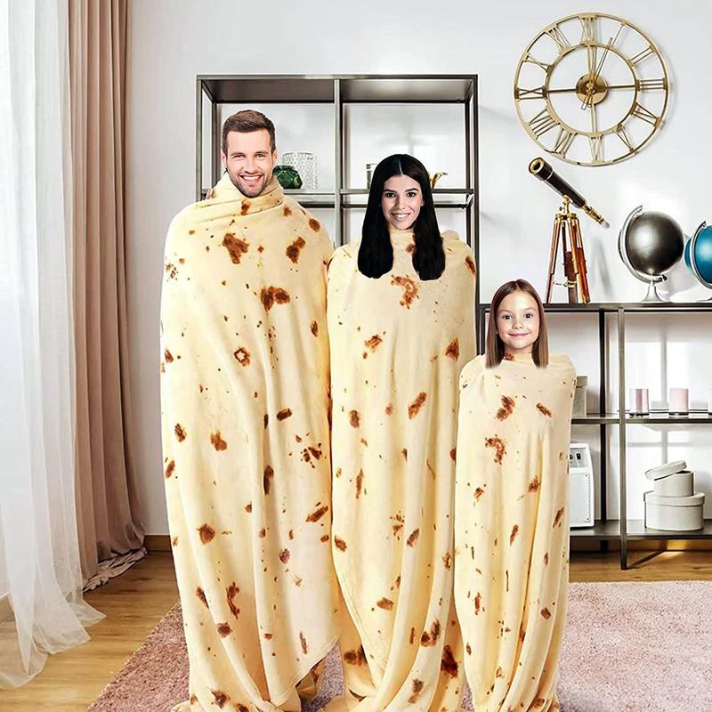 Burritos Pattern Blanket, 1/5 Counts Portable Soft Breathable Comfortable Throw, Comfy Bedding for Halloween Decor, Funny Gift for Boys and Girls, Valentine's Day, gift for her 4