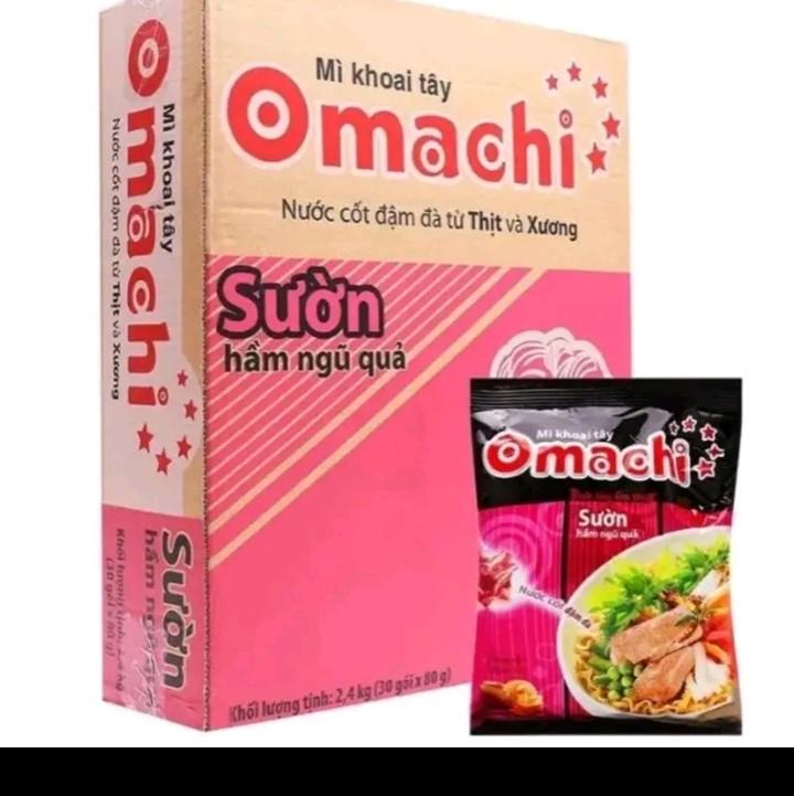  Mì Omachi sườn ,bò  tôm chua cay khoai tây 80g  gói .1 thùng= 30 gói 