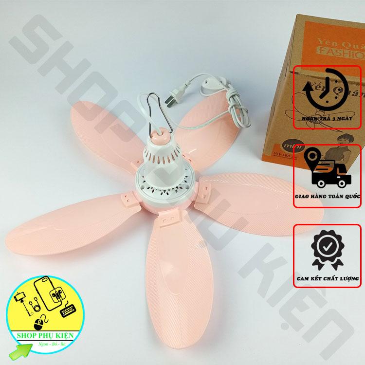 Quạt trần mini 5 cánh 4 cánh dây đồng YQ-188 quạt treo màn đuổi ruồi size trung hàng loại 1 sải cánh 20cm giao màu ngẫu nhiên