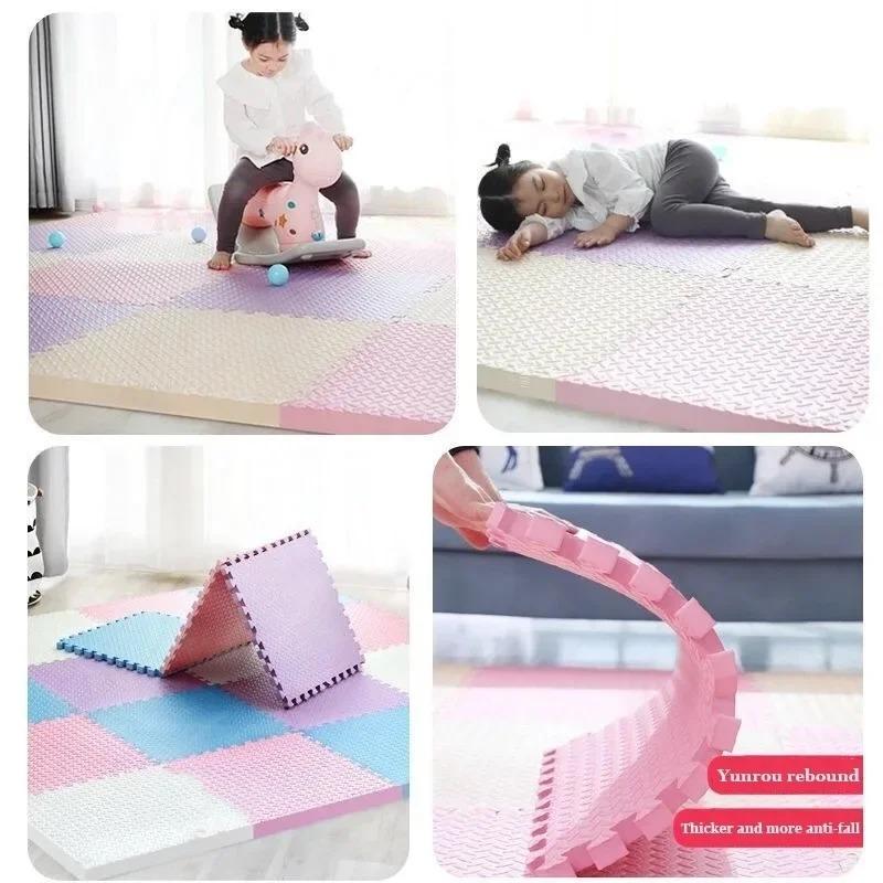 Thảm Tập Gym Thể Thao, 1 Chiếc, 30 * 30cm, Được Làm Bằng Chất Liệu EVA, Thiết Kế Vân Lá, Thảm Trải Sàn, Thích Hợp Cho Yoga Và Thể Dục, Chống Trượt, Thảm Ghép Nối, Dày Dặn, Thích Hợp Cho Phòng Sốc Tập Luyện, Bảo Vệ 1