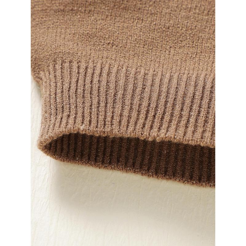 Product Introduction of Toddler Autumn Winter Knit Sweaters Long Sleeve Round Neck Solid Color Knitwears 39