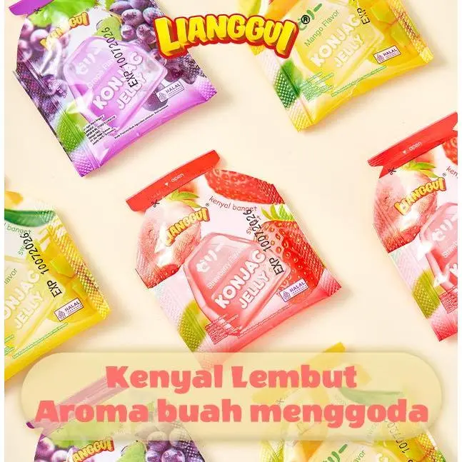 【HALAL】LIANGGUI Konnyaku Jelly | Campuran Tiga Rasa | Mangga | Stroberi | Anggur | Fitri/Eid Jelly Jus Beli Satu Gratis Satu 3