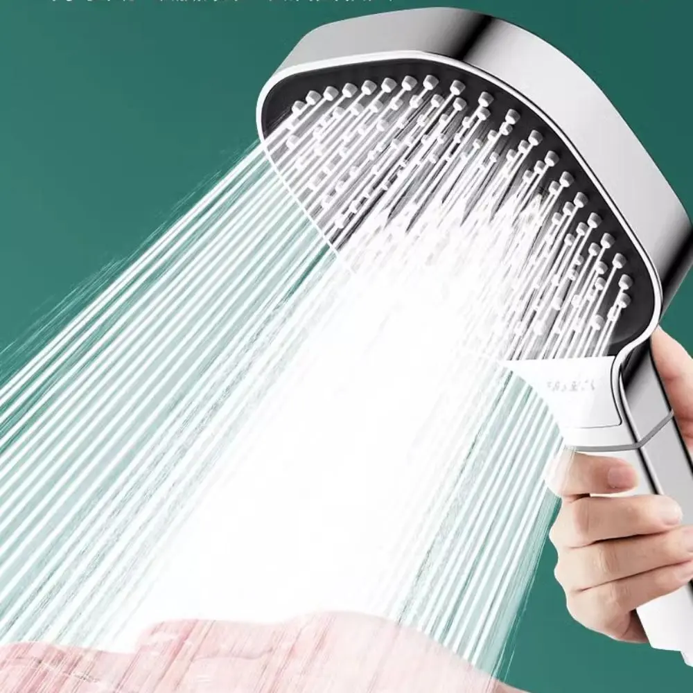 Square 13CM Large Panel Shower Head High Pressure Water Massage with Filter Bathroom Accessories 3 Modes Shower Replacement Universal