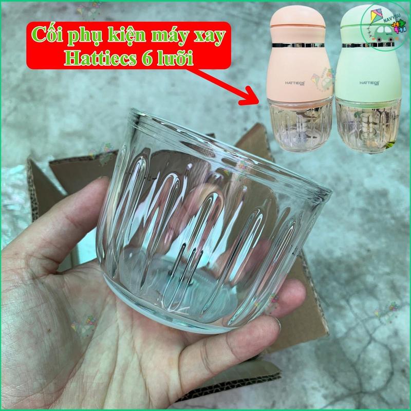 Cối thủy tinh phụ kiện máy xay Hattiecs 6 lưỡi Thuỷ Tinh