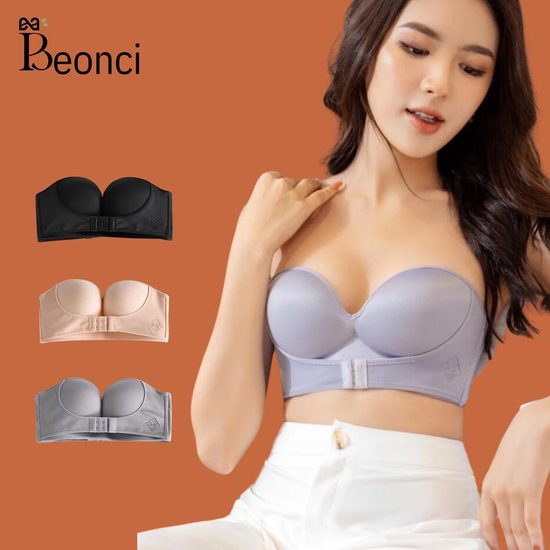 Áo Lót Bra Nữ Cúp Ngực Cài Trước Beonci Không Dây Không Gọng Chống Tuột Nâng Ngực Tạo Khe Gợi Cảm BEAL013