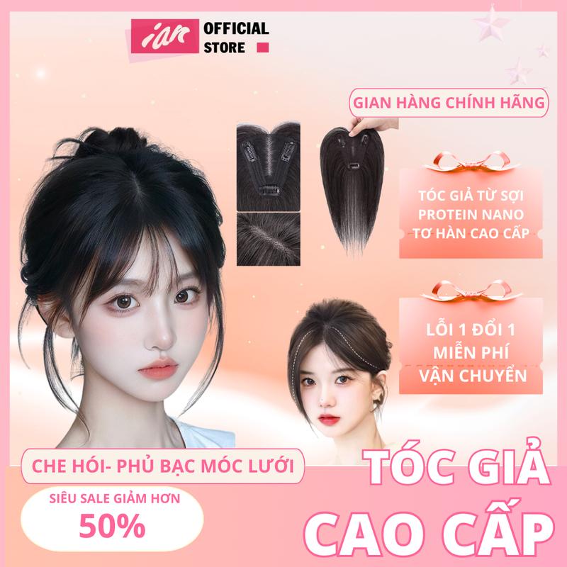  Tóc Giả IAN Tóc Giả Che hói Phủ Bạc Lưới Tàng Hình Mái Bay Mái Thưa Cao Cấp căc  giả 