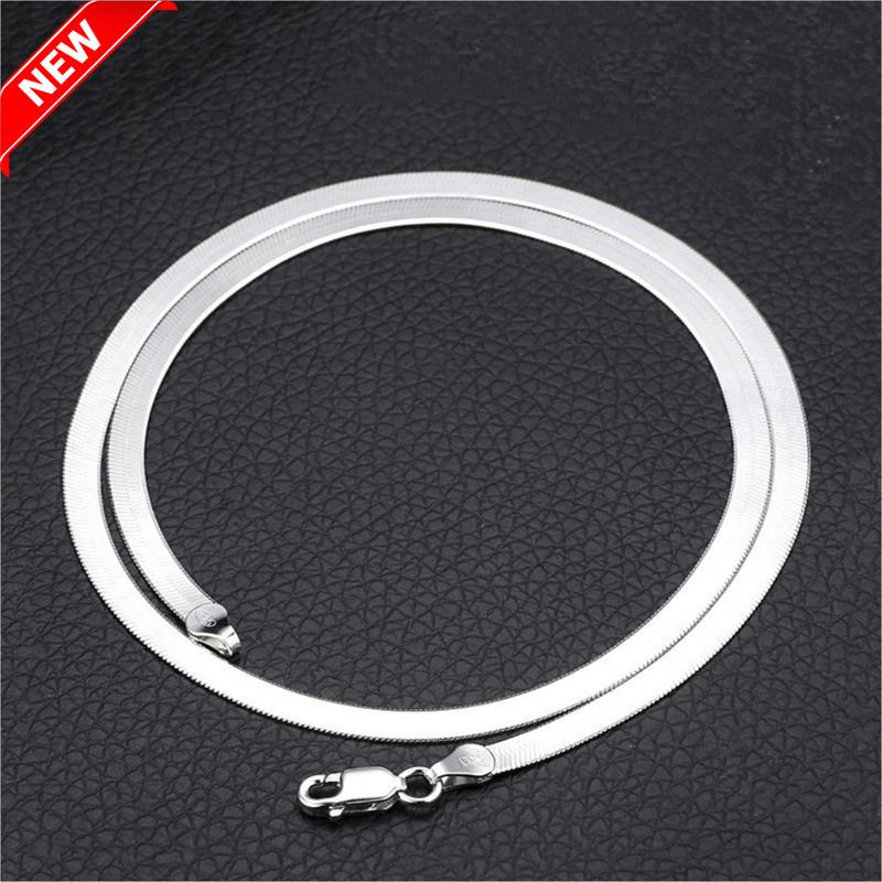 Dây chuyền nam nữ titan cao cấp đẹp sang trọng thép không gỉ  mì  trangsucpt kích cỡ 4mm màu trắng PTDCNA43 3T Chain Women Trang Sức Jewelry Vòng Cổ bản dẹp Voi Kiềng Đèn