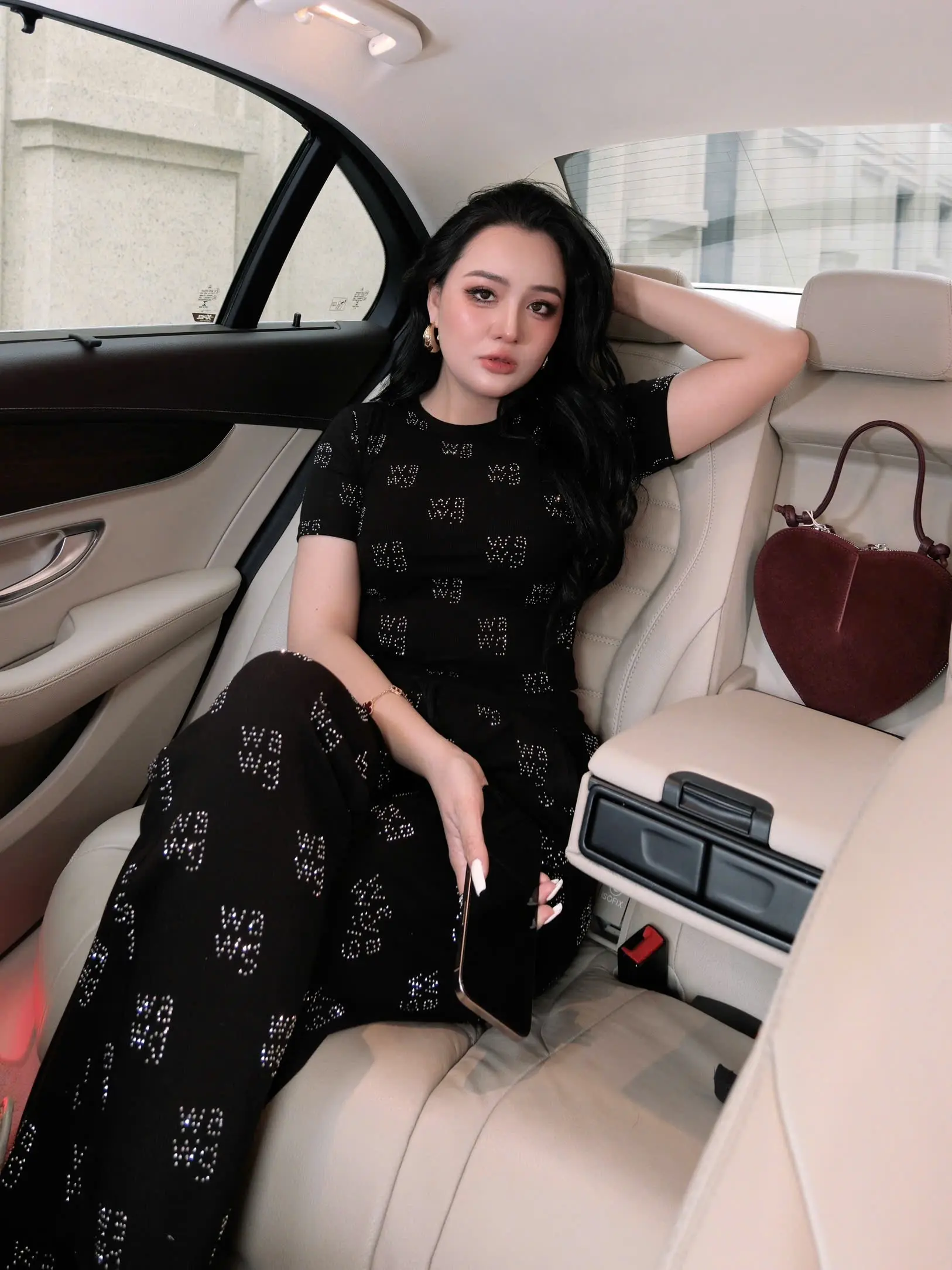 Bộ Đồ Không Tay Áo Dài Quần Dài, Dành Cho Nữ, Mã 14, Đính Đá Hỗn Hợp