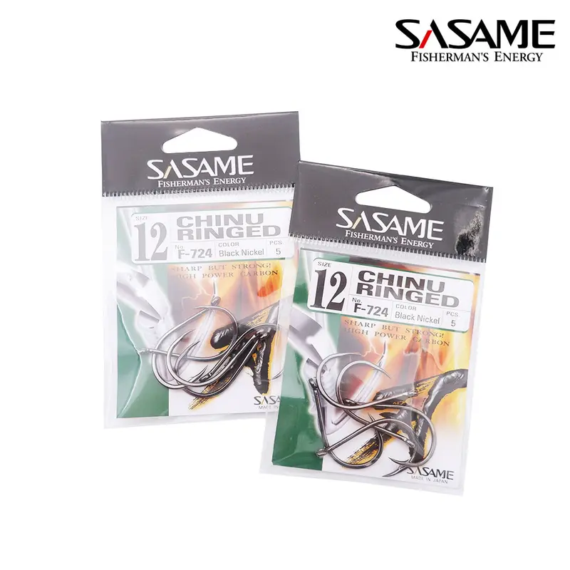 Sasame Carbon Hook Chinu Ringed F-724 Pancing Kail Made in Japan 1