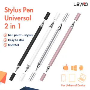 LEVINO Stylus Pen 2in1 Ball point Universal Stylus Pencil For Ipad/ Tab/ Android/ Apple Microfiber Drawing Pen / ink Pen Pulpen Unik