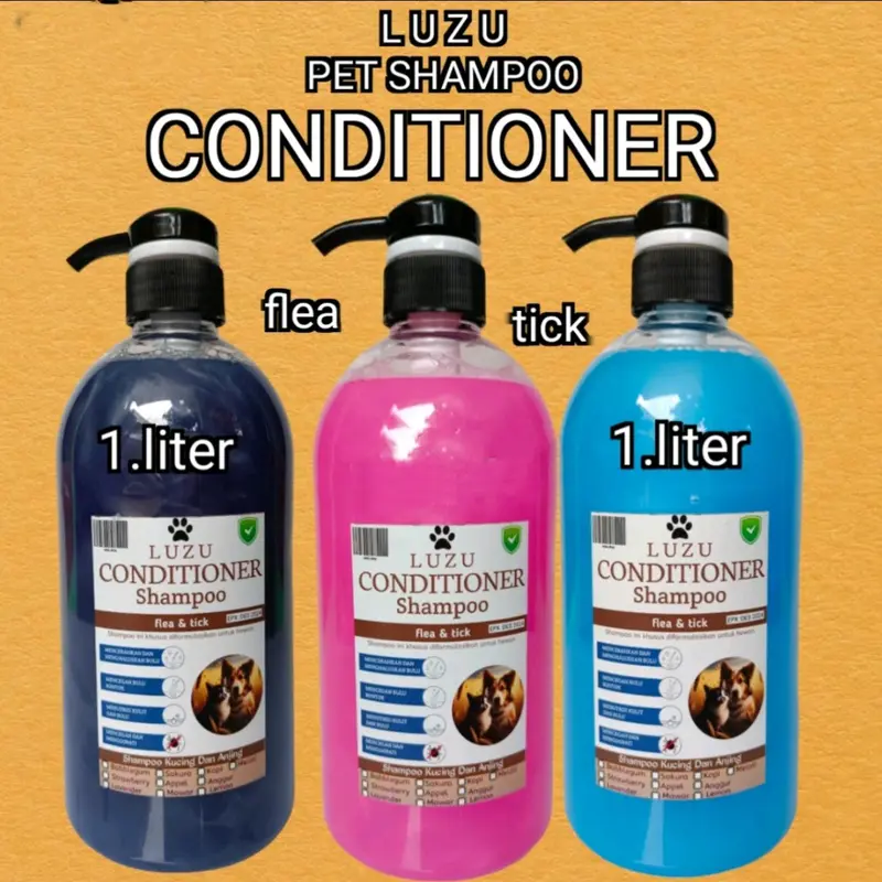 LUZU CONDITIONER PET SHAMPOO KUCING/ANJING MELEMBUTKAN MENUTRISI BULU 1 LITER PUMP shampo anti rontok dan lebat cairan anjing & kucing shampo & kondisioner 0