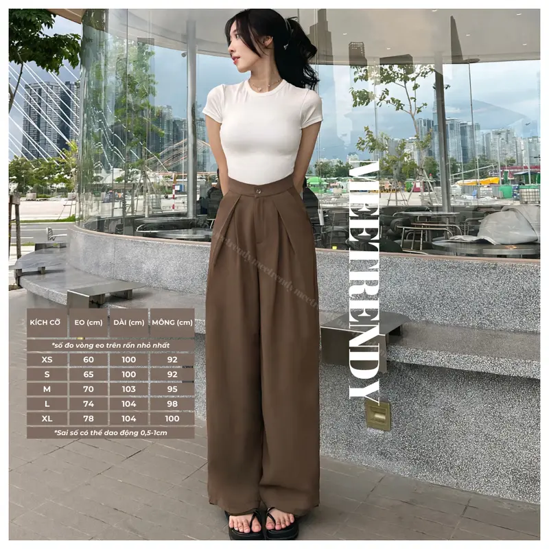 Quần Suông Ống Rộng Xếp Ly Mee.trendy Cạp Cao Vải Rũ Phong Cách Sang Chảnh Hiện Đại [Q9] 2