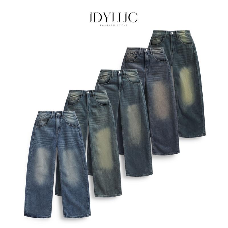 [IDYLLIC X Giá siêu sale] Bộ Sưu Tập Quần jean nam nữ ống suông rộng thời trang màu hot trend cotton dày dặn Menswear Cotton Pants