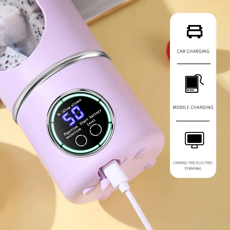 USB Rechargeable Portable Blender & Juicer, 1 Count Easy To Clean Fruit & Vegetable Juicer, Stainless Steel 12 Blade System & Protective Plate Juicer, Water Bottles 8