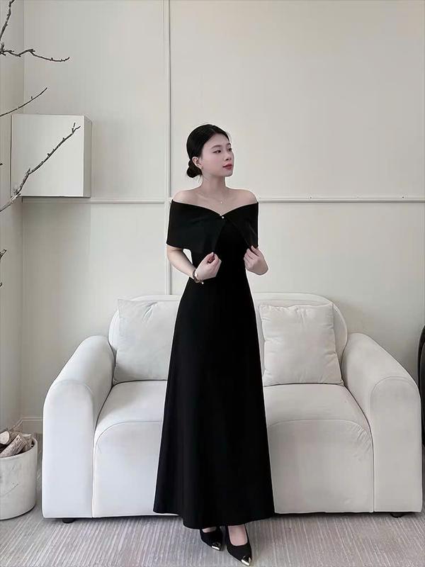 Đầm Dự Tiệc Trễ Vai Sang Trọng Bigsize (58-90kg) Linhh Nguyen Bigsize