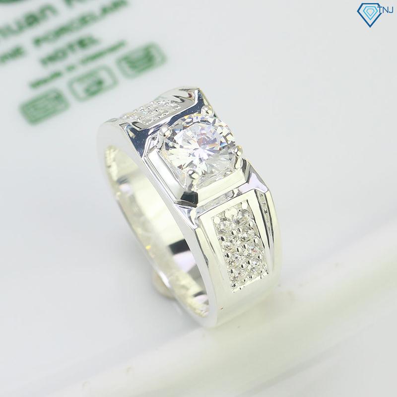 Nhẫn bạc nam đính đá kiểu dáng sang trọng, cao cấp NNA0494 0