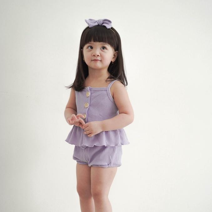 MOONJOY - SUNNY WAFFLE SET - setelan one set anak perempuan tank kutungan 5