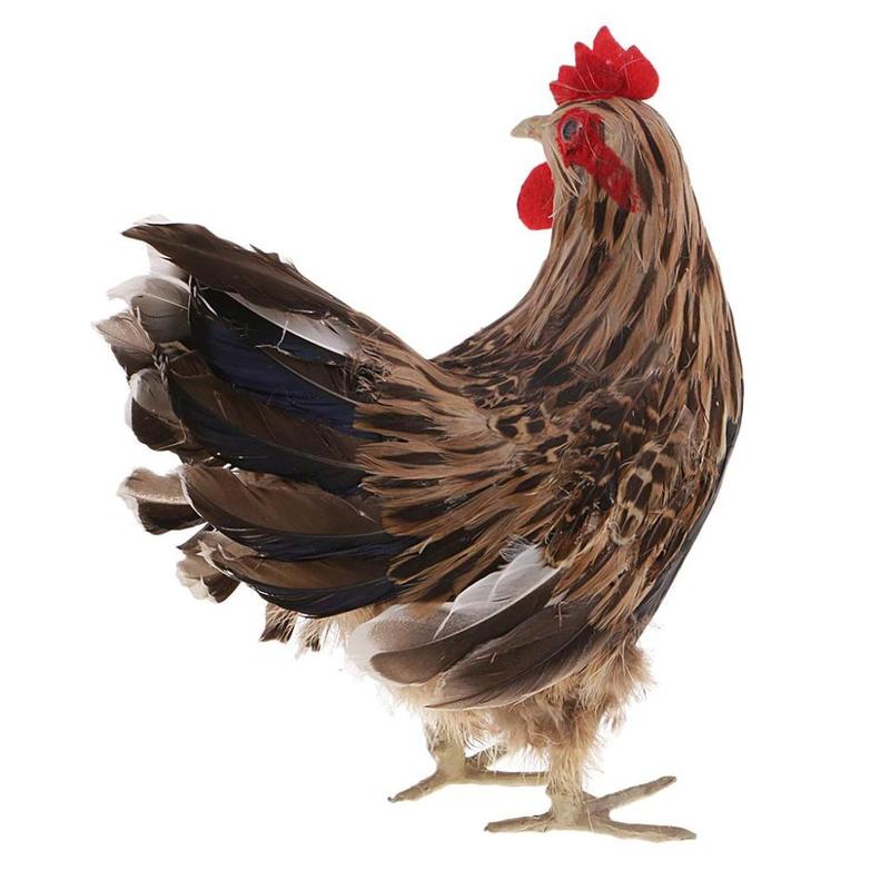 Product Introduction of Vivid Standing Hen Simulated Model, PVC+Feather, home and 0