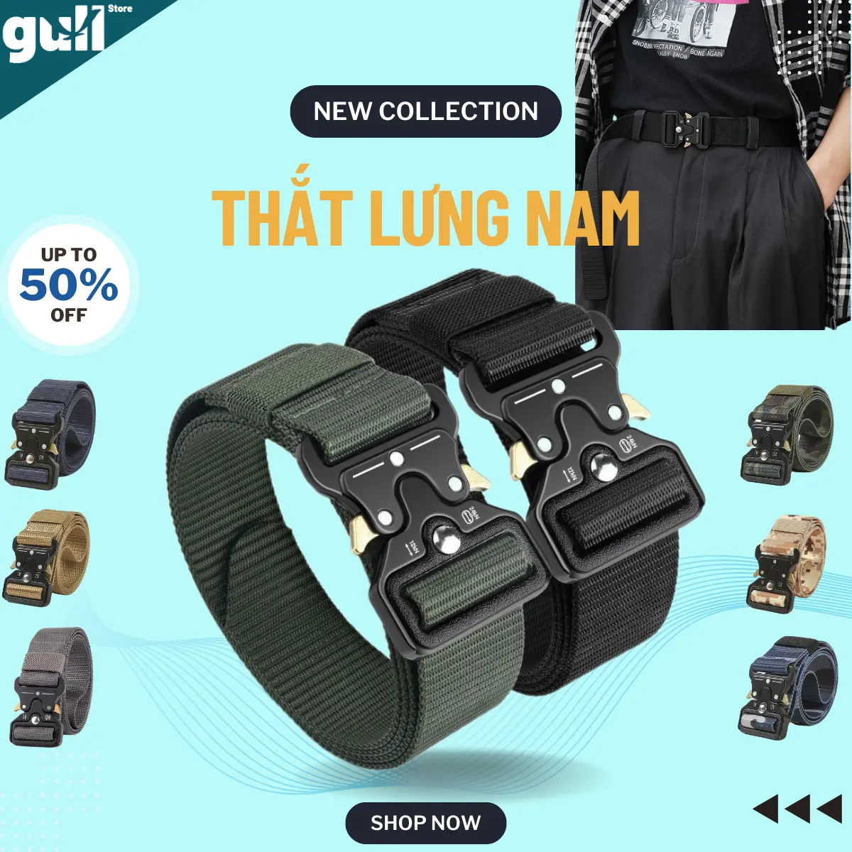 Thắt lưng nam cao cấp Hàn Quốc mặt hợp kim, dây lưng nam Hot 2024, dây nịt vải nam đẹp khóa tự động Hoa Titan day lung