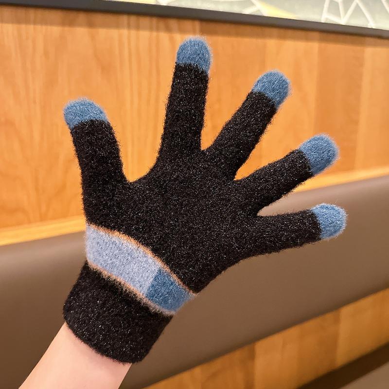 Product Introduction of Children's Gloves Autumn and Winter 5-12 Years Old Knitted Warm-Keeping and Cold-Proof Primary School Boys and Girls Baby Five Finger Riding Gloves 10