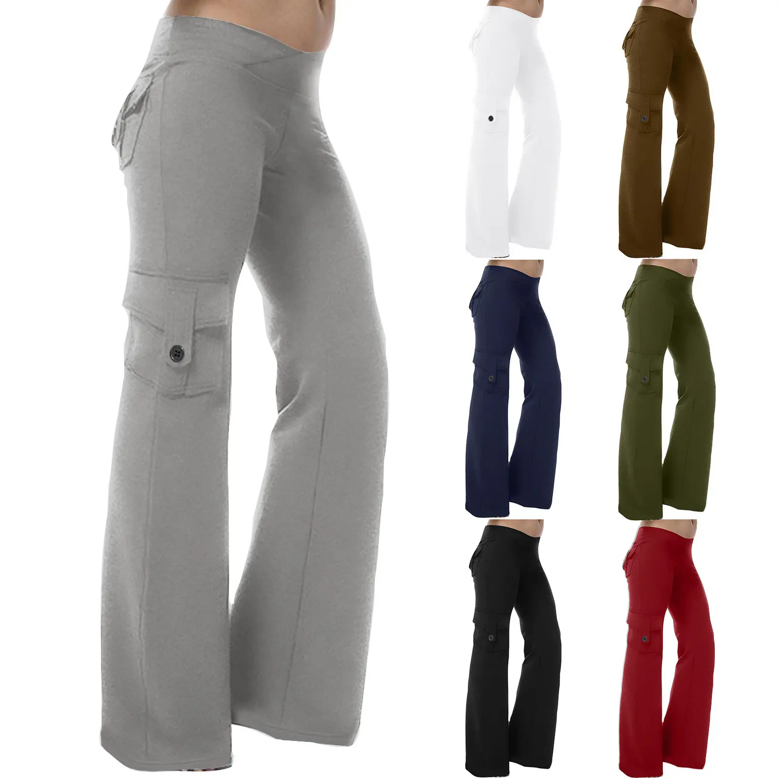 Women's pants Yoga Leggings For Women High Waisted Yoga Casual Pants Workout Leggings Cargo With 4 Pockets Yoga Pants Casual pants V2