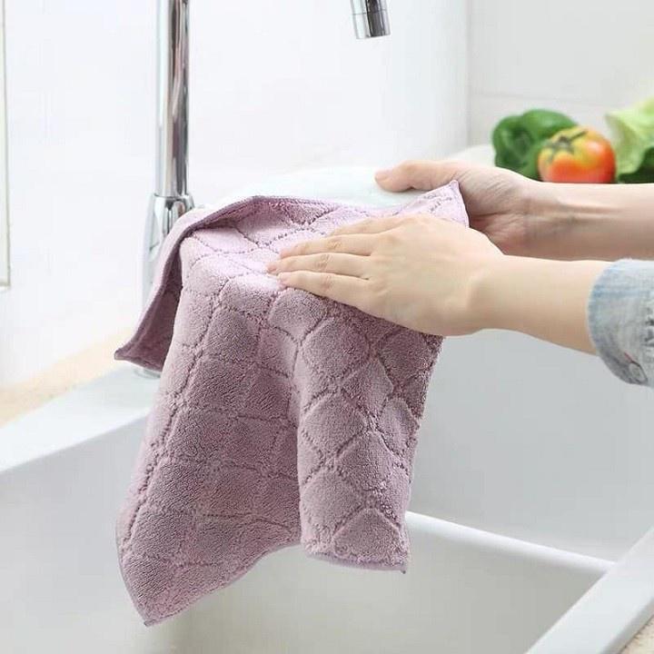 Khăn lau dầu vệ sinh bếp, đồ dùng đa năng, khăn lau tay nhà bếp khăn lau siêu thấm hút 2 mặt tiện lợi Làm Sạch 4