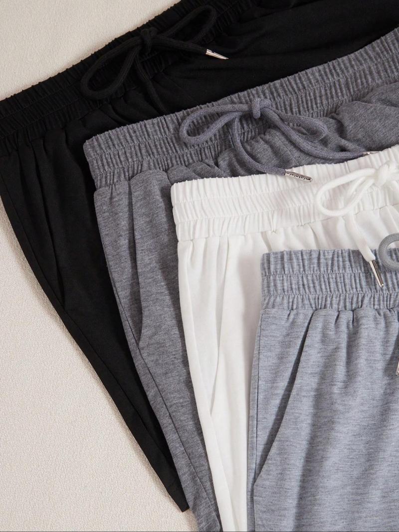 Product Introduction of Women's Solid Color Drawstring Waist Ribbed Pajama Shorts, Casual Comfy Breathable Sleep Shorts for Daily Wear, Ladies Sleepwear for All Seasons 4