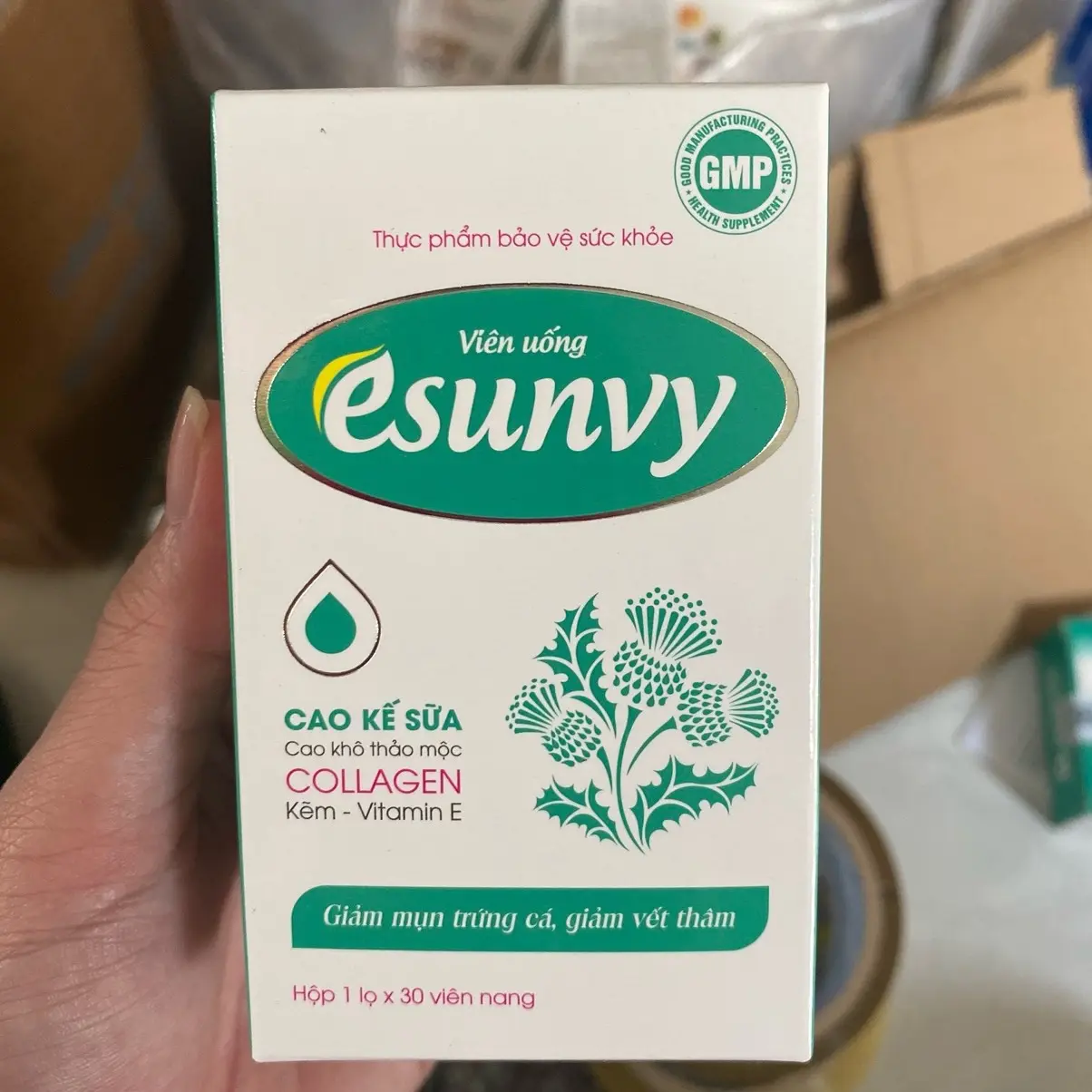 ￼Viên Uống Esunvy Giúp Thanh Nhiệt Giải Độc, Giảm Mụn Trứng Cá, Hạn Chế Vết Thâm Hộp 30 Viên
